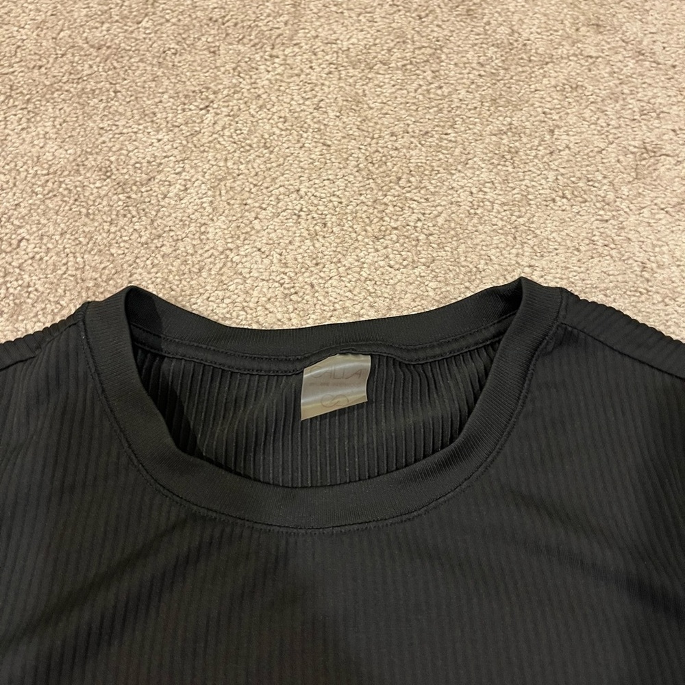 CALIA by Carrie Underwood Ribbed Black Long Sleeve Active Top - Picture 5 of 8